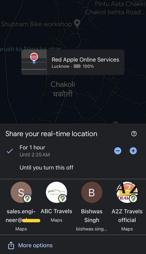 Tracking someone using google maps